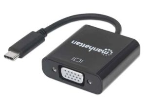 151771 Convertidor USB-C a VGA; Convierte una señal USB-C a una pantalla VGA, soporta resoluciones de hasta 1920x1080p a 60Hz