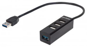 163828 Hub combo USB 3.0 / 2.0, 1 puerto USB de SúperVelocidad 3.0 y 3 puertos de AltaVelocidad 2.0