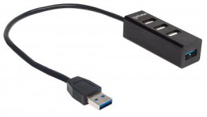163828 Hub combo USB 3.0 / 2.0, 1 puerto USB de SúperVelocidad 3.0 y 3 puertos de AltaVelocidad 2.0