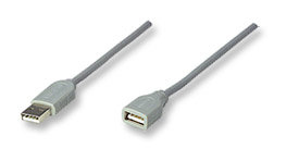 165211 Cable de Extensión USB, A Macho/ A Hembra, 1.8 m, Gris