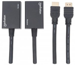 207386 Extensor de HDMI por Cat5e/Cat6; Extiende tu señal de 1080p hasta a 30m, cables HDMI integrados.