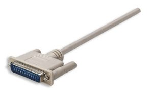 314770 Cable Null Modem para Impresora con conector DB9 hembra a DB25 macho, 1.8m. Blindado y sellado
