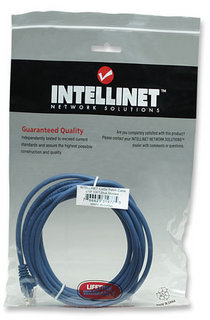 319775 Cable de red, Cat5e, UTP 3.0m color Azul; Contactos con baño de oro para una mejor conexión