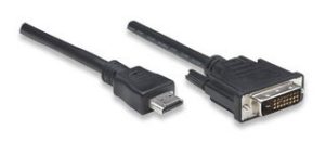 372503 Cable HDMI Macho a DVI-D 24+1 Macho, Enlace Dual, Negro, 1.8m.