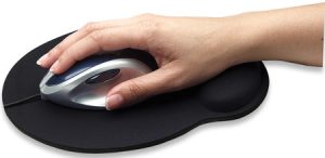 434362 Mouse Pad con Descansa Muñecas,el material de gel promueve la posición adecuada de la mano y la muñeca, Color negro