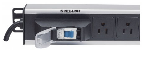 713955 Barra multicontactos vertical con 12 salidas - Contactos tipo NEMA, control y protección: interruptor neumático sencillo, cable 1.6 mts