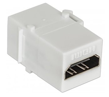 771351 Cople HDMI, Tipo Keystone, HDMI hembra a HDMI hembra, blanco, Compatible con páneles de parcheo, tapas y cajas de pared
