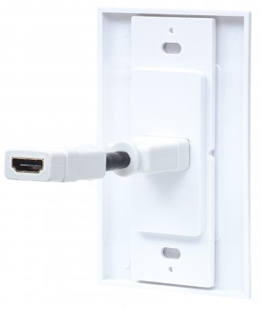 771719 Placa de pared HDMI de un puerto, Compatible con cajas de montaje de distribución sencilla, ranuras y cajas montadas en pared.