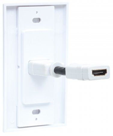 771719 Placa de pared HDMI de un puerto, Compatible con cajas de montaje de distribución sencilla, ranuras y cajas montadas en pared.