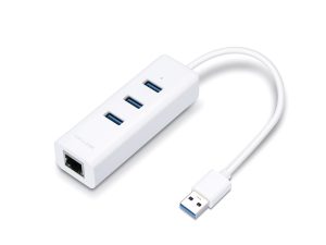 Adaptador USB 2 en 1 con Hub de 3 Puertos USB 3.0 y Adaptador Ethernet Gigabit (UE330)