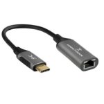 Adaptador USB-C a ETHERNET RJ45 PERFECT CHOICE PC-101277, USB C, RJ45, Negro