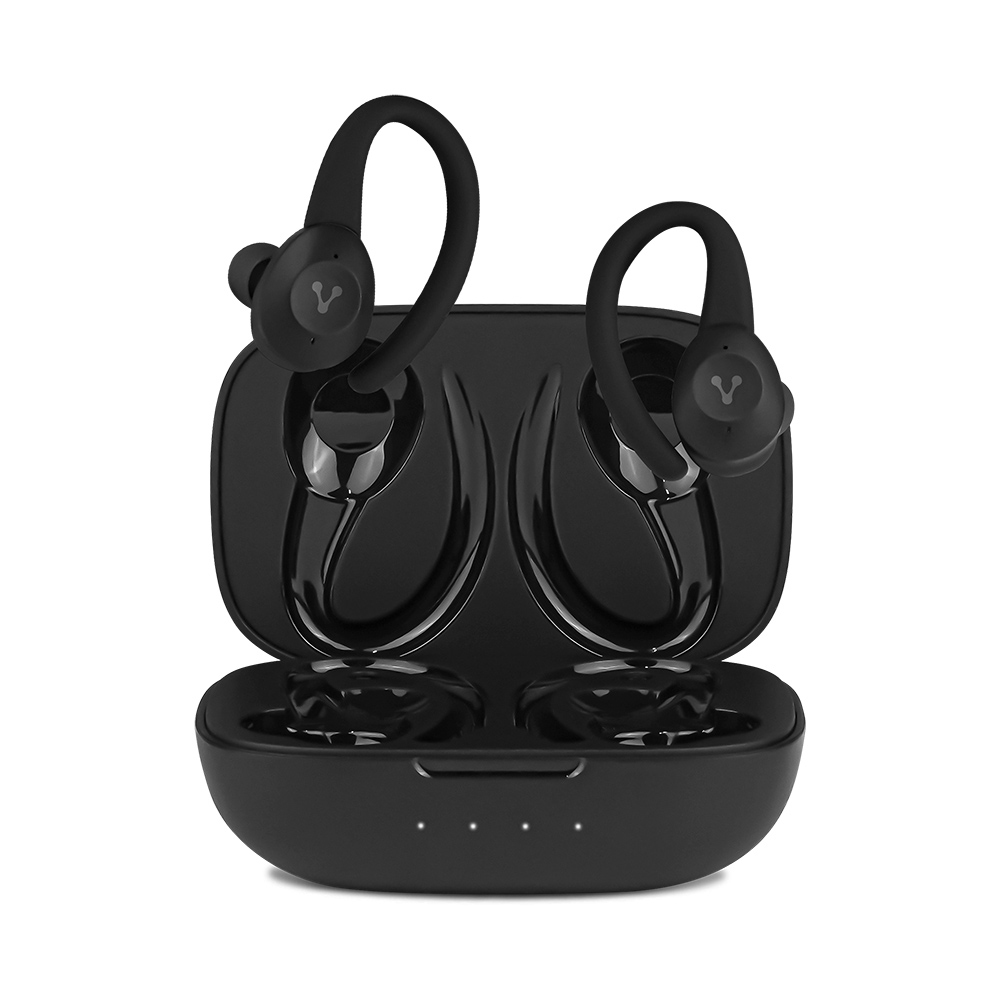 Audífonos. Vorago ESB-500-PLUS. TWS Bluetooth 5.0 IPX5. manos libres, earhooks / gancho desmontables 18 Hrs Super Bass 740mAh control táctil