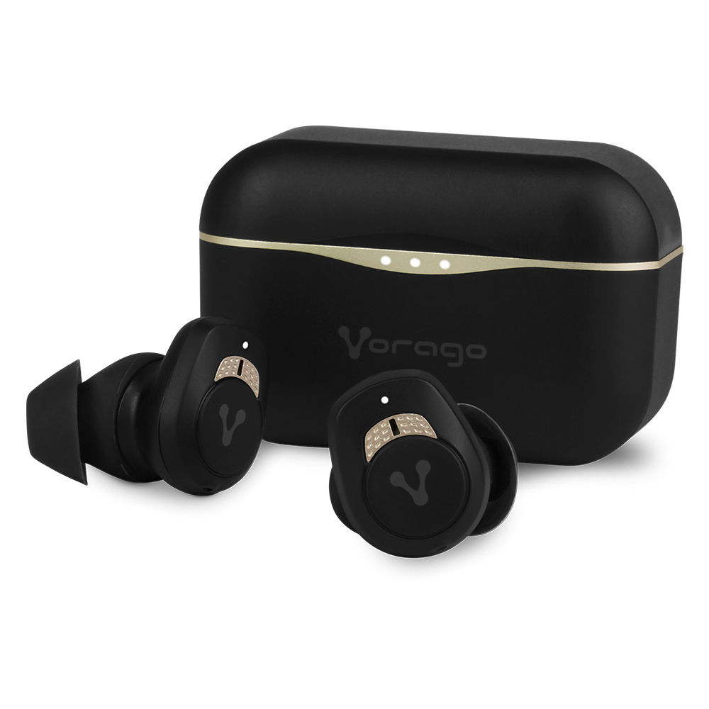 Audifonos earbud Vorago Premium ESB-600-ANC. Cancelación de ruido / Noise Cancelling TWS IPX5 21Hrs control táctil 590mAh