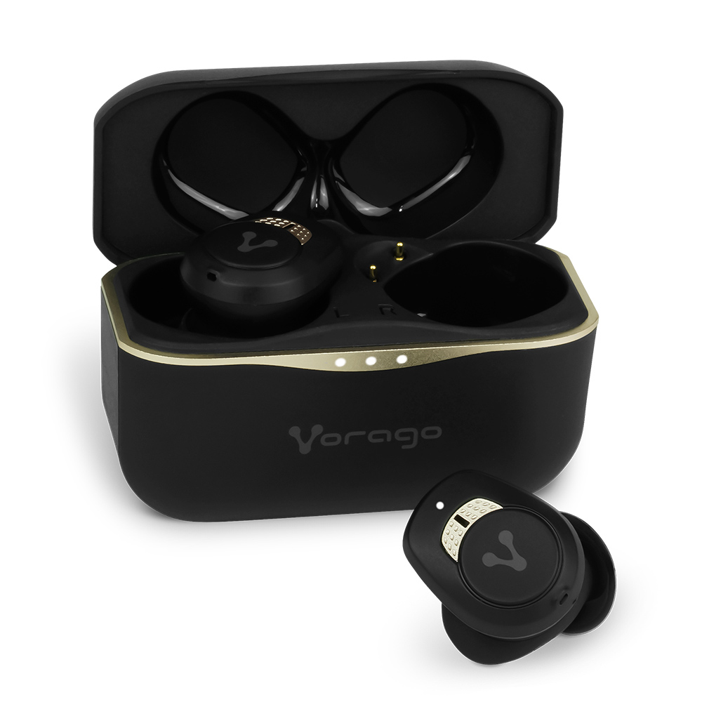 Audifonos earbud Vorago Premium ESB-600-ANC. Cancelación de ruido / Noise Cancelling TWS IPX5 21Hrs control táctil 590mAh