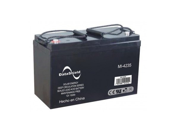 Batería DATASHIELD MI-4235, 100 Ah , Sistemas solares y/o inversores cargadores solares, 12 V, Negro