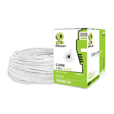 Bobina UTP, CAT5e, 100 m, Interior, Blanco, CCA, BROBOTIX 400052B