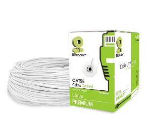 Bobina UTP, CAT5e, 100 m, Interior, Blanco, CCA, BROBOTIX 400052B