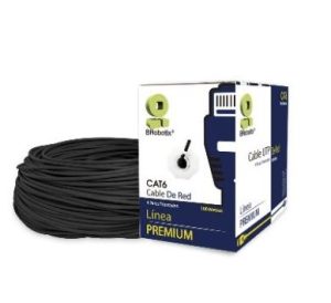 Bobina UTP, CAT6, 100 m, Exterior Doble Forro, Negro, CCA, BROBOTIX 176122