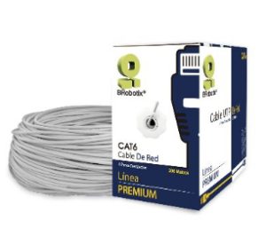 Bobina UTP, CAT6, 200 mts, Interior, Gris, CCA, BROBOTIX 651190
