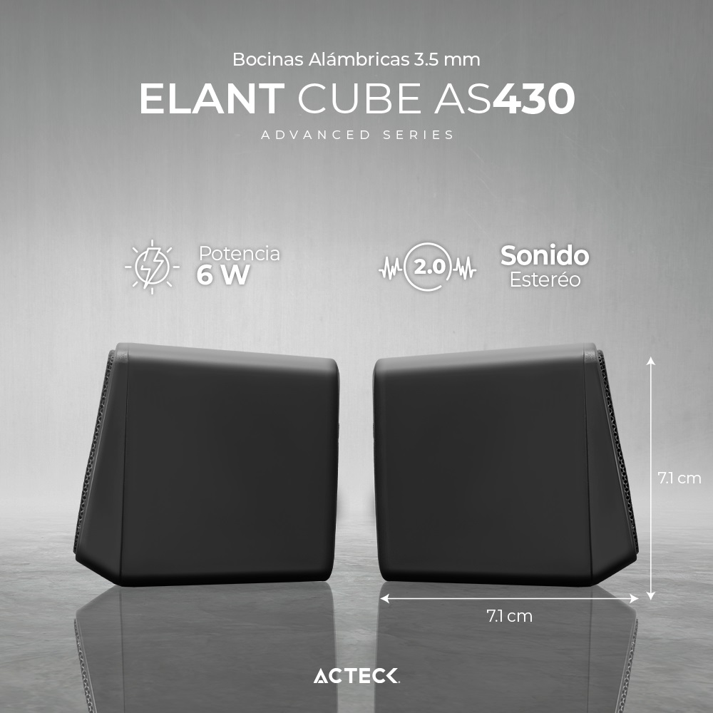 Bocinas Alámbricas 3.5 mm Elant Cube AS430 Advanced Series