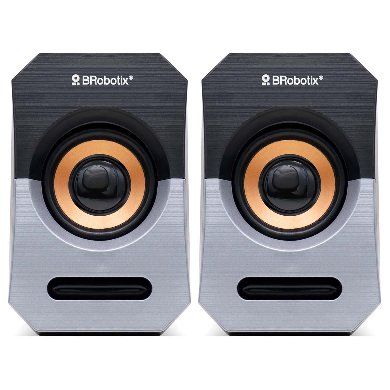 Bocinas Multimedia BROBOTIX 963913, 3 W, Negro/Plata/Naranja, 20Hz - 20KHz