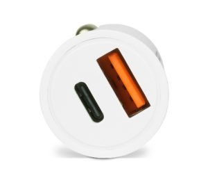 CARGADOR PARA AUTO VORAGO AU-305-WH TIPO C PD 20W Y USB A QUICK CHARGE 3.0 BLANCO