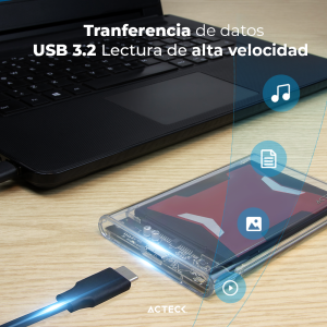 Carcasa Para Disco Duro USB 3.2 ARMOR CLEAR HC440 Acteck