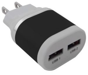 Cargador BROBOTIX 2 Puertos USB 161264N, Negro, USB