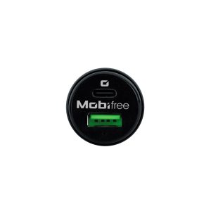 Cargador Mobifree Cargador de Coche USB y Tipo C, Negro, Auto, Corriente alterna, USB, 1