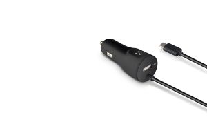 Cargador cable micro USB VORAGO AU-303, Negro, 2.4A USB 1.0A