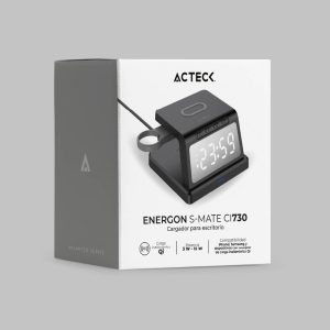 Cargador con Reloj para Escritorio ENERGON S MATE CI730 Acteck