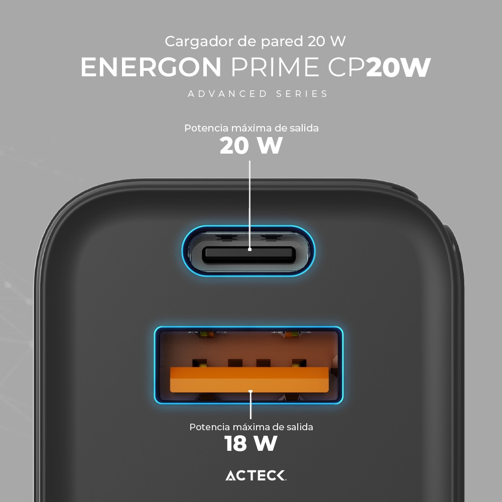 Cargador de pared 20w Energon Prime CP20W Advanced Series