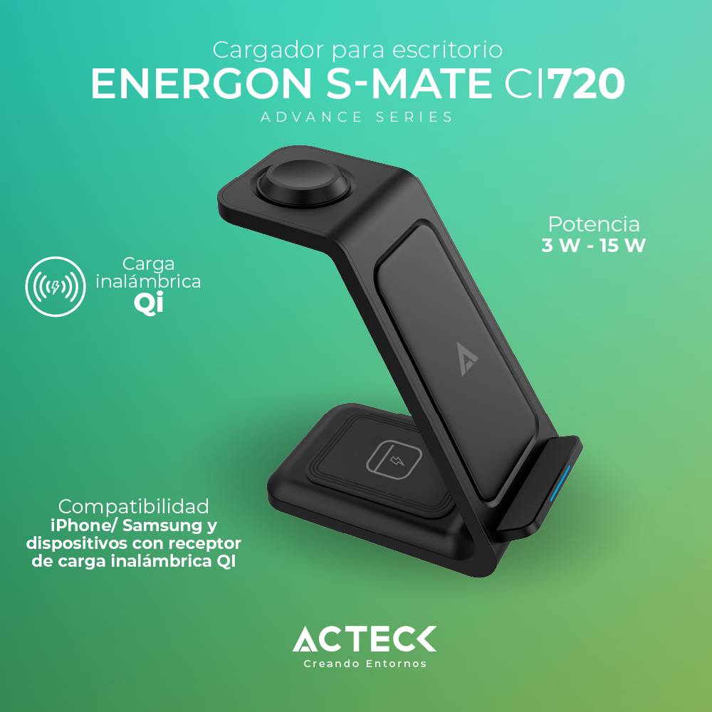 Cargador para Escritorio ENERGON S MATE CI720 Acteck