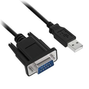 Convertidor USB A Serial DB9M BROBOTIX 963579 , Serial DB9 / RS-232, USB 2.0 A, Macho/Macho, 1,8 m, Negro