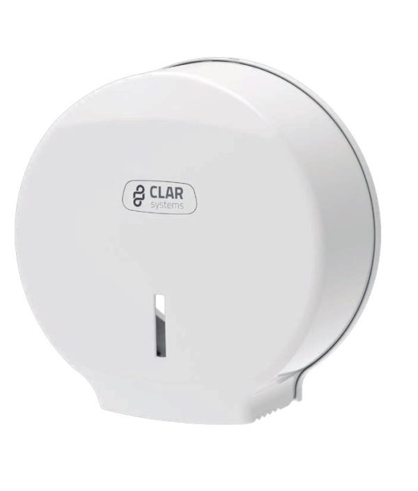 Dispensador de Papel Higiénico Mini Innova Color Blanco para Rollo Industrial 250mm máx