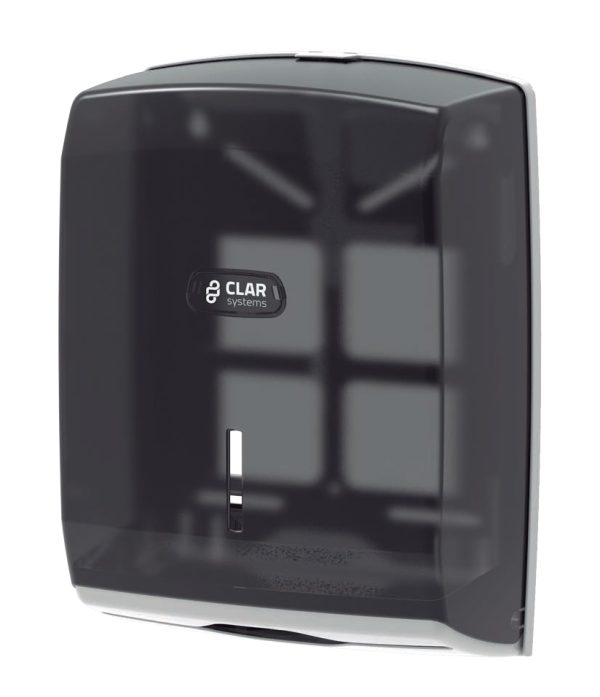 Dispensador de Toalla Inter-doblada Innova ABS antiestático. CLAR SYSTEMS. Color Humo. Capacidad para 600 toallas