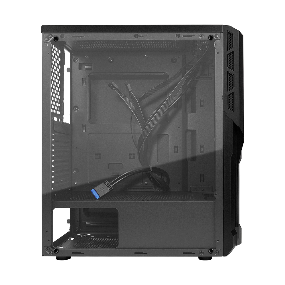 GABINETE GAMER START THE GAME CSG-530 mATX, CRISTAL, USB 3.0, S/FTE, NEGRO