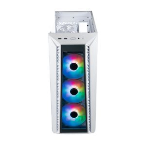 Gabinete COOLER MASTER MB520-WGNN-S01 MasterBox MB520 ARGB con Ventana, panel frontal de vidrio templado, tres ventiladores CF120 ARGB incluidos