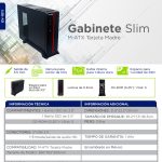 Gabinete EVOTEC Viena Slim, Gabinete, m-ATX, Negro, 600 W