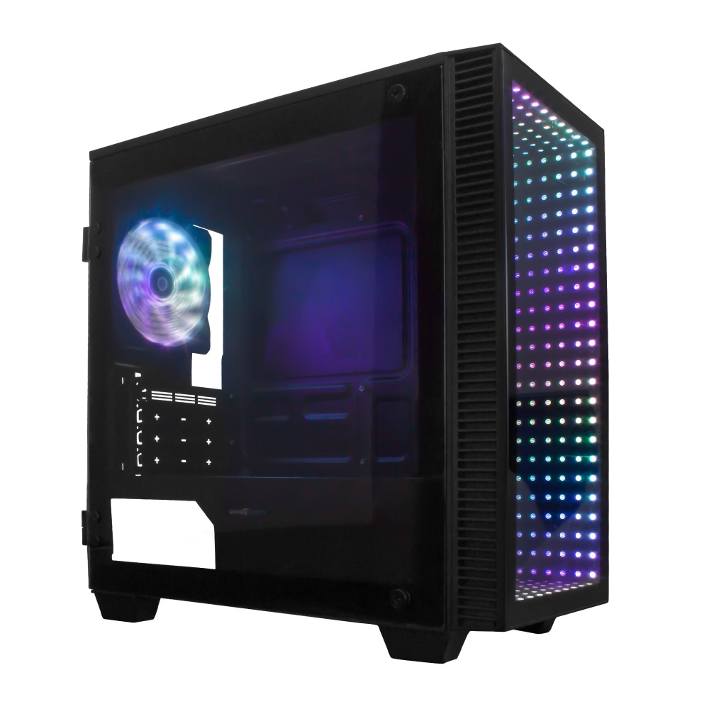Gabinete Gaming GAME FACTOR CSG560 , ATX, Micro ATX, Mini ITX, Gabinete, Micro ATX, Negro