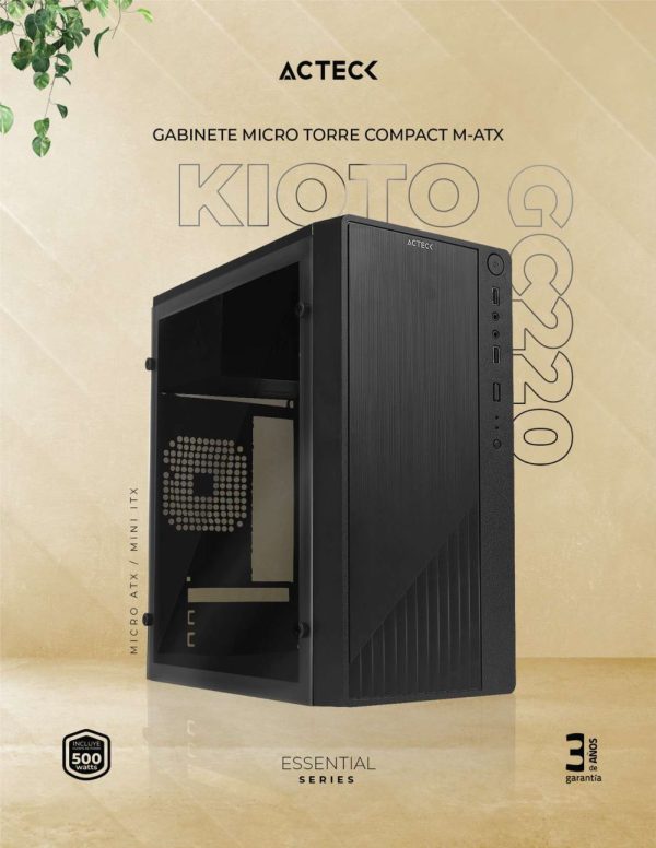 Gabinete MICRO SLIM Acteck KIOTO GC220 ESSENTIAL SERIES Factor de forma: Micro Slim M-ATX AC-933063
