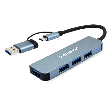 Hub Conector DUAL Tipo USB A&C, V3.0 , 4 en 1, /4 USB/ 6005460 BROBOTIX