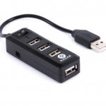 Hub USB Naceb Technology, USB, USB A, Negro