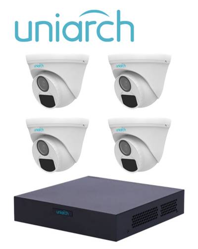 KIT TurboHD 1080P (XVR301-04F/4*UAC-T112-F28) / XVR 4 Canales 1080P / 4 Cámaras Turret / 1 Fuente de Poder Profesional / Accesorios de Instalación