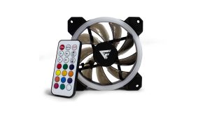 Kit de Ventiladores GAME FACTOR FKG400, Multicolor, Ventilador 120mm Incluye 2 Tiras LED, Control Remoto.