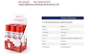 Lápiz Adhesivo Nextep NE-022C 40 gramos Paquete con 06 piezas