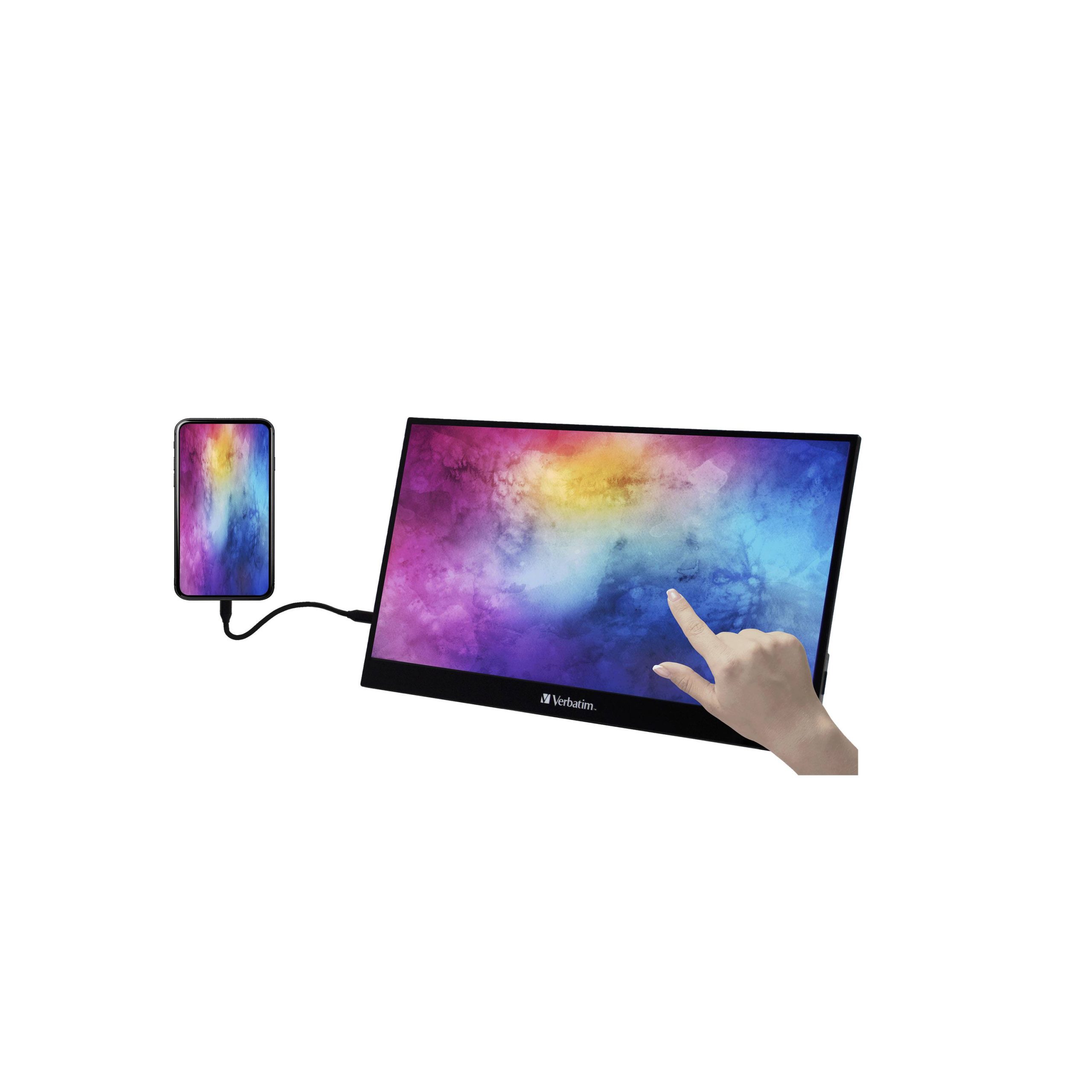Monitor Touch Portátil FULL HD 1080p de 14 pulgadas con soporte integrado con inclinación hasta de 85° y carcasa de metal