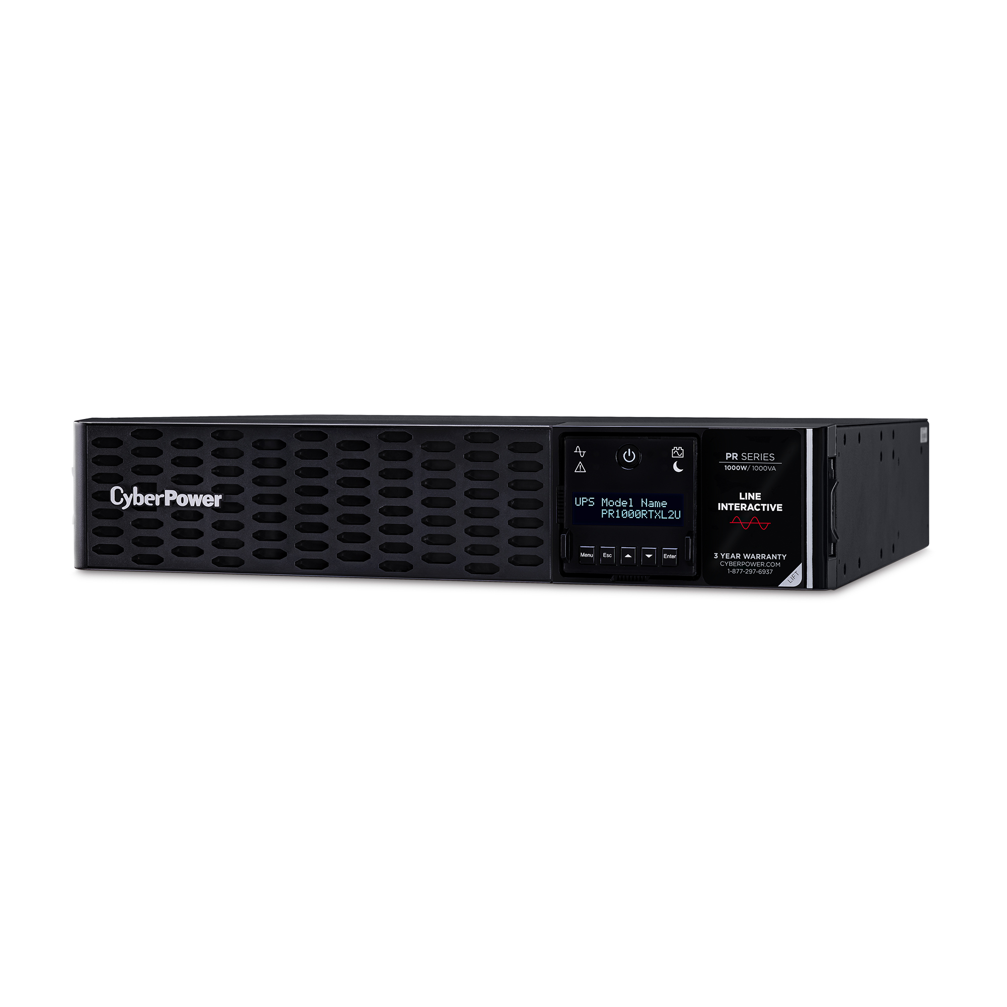 No Break Cyberpower Modelo PR1000RTXL2U 1000VA / 1000W, salida de onda senoidal