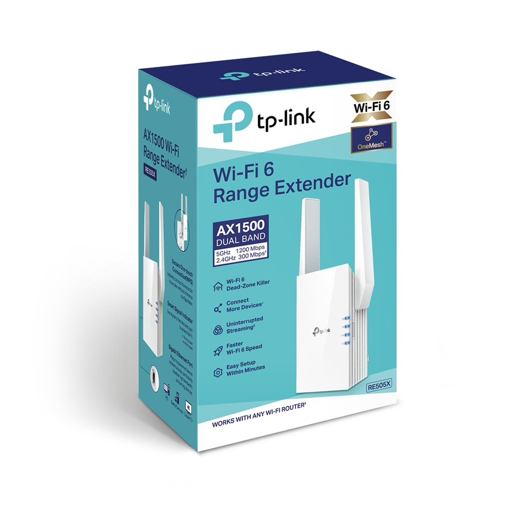 Repetidor de Wi-Fi de doble banda AX1500 TP-LINK RE505X