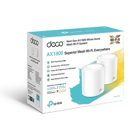 SISTEMA WIFI MESH AX1800 DECO X20(2-PACK) PARA CONEXIONES EN TODO EL HOGAR
